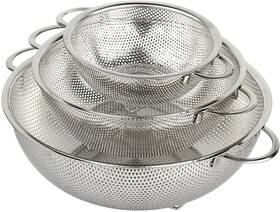 H Lm 744110165135 3-piece Stainless Steel Mesh Micro-perforated Strainer Colander Set 1-quart 2 H Lm 744110165135 3-piece Stainless Steel Mesh Micro-perforated Strainer Colander Set 1-quart 2