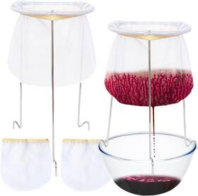 Dwi4-3 Haawooky 2 Pack White And Silver Strainer Stand With 4 Reusable Staining Food