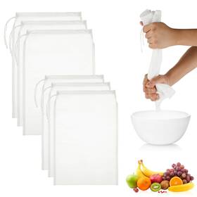647235 Haifafafaing 6 Pack Nylon Nut Milk Bag Reusable Fine Mesh Cheese Cloth For Straining 8