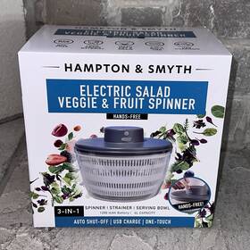 Hampton And Smyth 810136771695 New Usb 3-in-1 Electric 4l Salad Veggie Vegetable Fruit Spinner Hampton And Smyth 810136771695 New Usb 3-in-1 Electric 4l Salad Veggie Vegetable Fruit Spinner