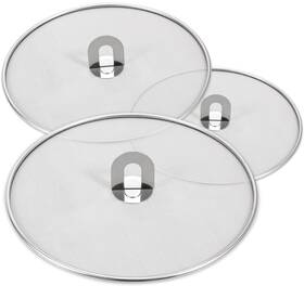Haourystop 762949813850 Splatter Screen For Kitchen Stainless Steel Fine Mesh 3pcs Silver