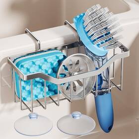 Zwj130-a Hapirm Sponge Holder Sink Caddy - 2 Installation 7.08 2.48 2.60 In A-silver