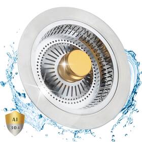 Ksd24 Happup 3in1 Kitchen Sink Drain Strainer And Stopper Aluminum Stainless Steel Bounce