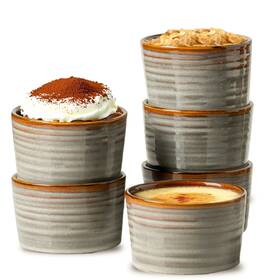 B0fdky1cpr Hasense Creme Brulee Ramekins 8oz Set Of 6 Ceramic Souffle Dishes Oven Safe