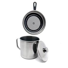 Ct-shg09 Hcxcqlsuy Stainless Steel Grease Container With Removable Strainer And Snug Lid 1 Liters