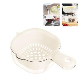 Heaocv 753487836036 Small Fruit Colander Rinser Strainer Container Dual-layer Vegetable Cut