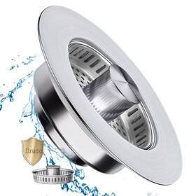 9001-e Henhoor Universal Kitchen Sink Drain Strainer 3 In 1 304 Stainless Steel And Brass Ma