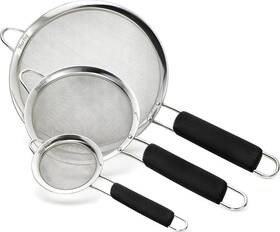 Herlig 850060422126 Fine Mesh Strainer Set - Pack Of 3 Rust Proof Stainless Steel With Food