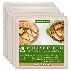 Lc-19 Hescieb 6 Pcs Cheese Cloths For Straining 20x20 Inch Grade 100 Precut Cloth W
