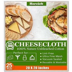 Lc-30 Hescieb 25 Pcs Cheese Cloths For Straining 20x20 Inch Grade 100 Precut Cloth