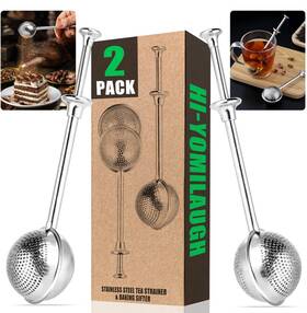 Hi-yomilaugh 717923814064 Dual-pack Kitchen Tools Stainless Steel Tea Strainer And Baking Sifter Full-