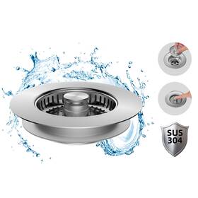 1phkd-11s0-001-ss Hibbent All Metal Stainless Steel 3 In 1 Kitchen Sink Drain Strainer And Stopper Comb