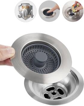 1phkd-120-001-ss Hibbent Universal 3 In 1 Metal Kitchen Sink Drain Strainer Upgraded Stainless Steel 1phkd-120-001-ss Hibbent Universal 3 In 1 Metal Kitchen Sink Drain Strainer Upgraded Stainless Steel