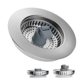 Hkd-ss11a8z-ba02-001 Hibbent 3 In 1 Kitchen Sink Drain Strainer Stainless Steel Wrapped Shell Stopp