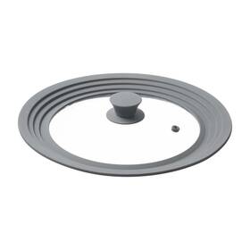 34012 Hic Kitchen Universal Pot Lid Microwave Cover Tempered Glass And Red