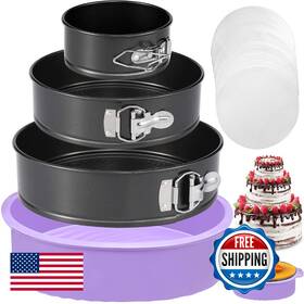 B0fpqjtbth Hikolvol Springform Pan Set Of 3 Leakproof Spring Form For Cheesecake Nonstick 4 7 9