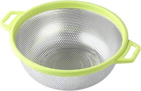 Hiramware 313111083016 Stainless Steel Colander With Handle And Legs Large Metal Green Strainer For Pa