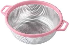 Hiramware 744110755985 Stainless Steel Colander With Handle And Legs Large Metal Pink Hiramware 744110755985 Stainless Steel Colander With Handle And Legs Large Metal Pink