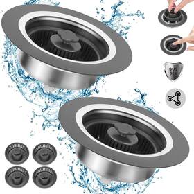 Hk 718387917100 2pack 3-in-1 Stainless Steel Kitchen Sink Drain Strainer For Us Standard Hk 718387917100 2pack 3-in-1 Stainless Steel Kitchen Sink Drain Strainer For Us Standard