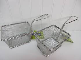Hl9142107 Hobby Lobby 2 Mini Fry Chips Baskets Stainless Steel Fryer Basket Strainer For Serving Food