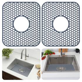 Am556068 Hofurme 2 Pcs Sink Protector Mats Silicone Kitchen Draining Heat Proof With Rear Center