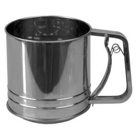 Home Basics 886466453402 Large Stainless Steel Shaker Sieve Cup Mesh Crank Flour Sifter Silver Home Basics 886466453402 Large Stainless Steel Shaker Sieve Cup Mesh Crank Flour Sifter Silver