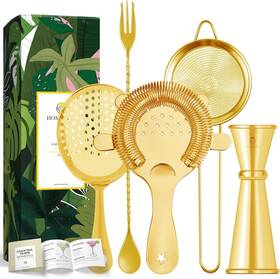 Bs044 Homestia Gold Cocktail Strainer Set 5 Pcs Stainless Steel Bar Tools 4pcs