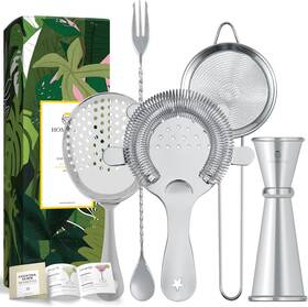 Bts062 Homestia S Fba 5 Pieces Cocktail Strainer Set Stainless Steel Bar 4pcs Silver
