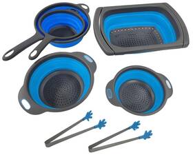 Homiehome 198168924051 5-pack Collapsible Colander Set With Over The Sink - Space-saving Co