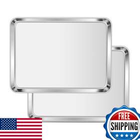 B0f2ht9468 Homikit 2 Pack 10x8 Inch Stainless Steel Baking Sheet Set Cookie Tray Non-stick