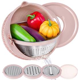 Honbuty 666791049880 4 In 1 Colander With Mixing Bowl Set Food Strainers And Colanders For Kitche