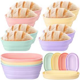 B0ffmtxx9b Honeydak 8 Pcs Silicone Bread Proofing Baskets Oval Banneton Basket 10 Inch Coll
