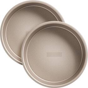 B0dfw186s5 Hongbake 2-pc 9 Inch Nonstick Ceramic Round Cake Pan Set Aluminized Steel Gold