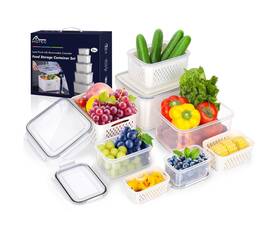 Fcs5 Hotec 5-pack Large Fruit Storage Container With Removable Colander ... Fast Ship
