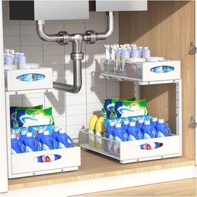 P723314240510 Housolution 2 Pack Large Under Sink Large-12.2in Wide White