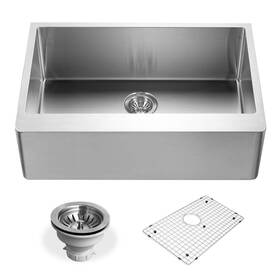Houzer 881208035502 Epicure Stainless Steel Kitchen Sink 30 Inch Apron Front Farmhouse Si