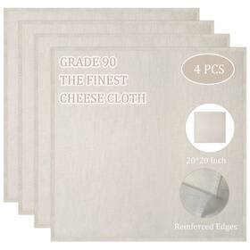 Htbmall 761989191058 Cheesecloth Precut 20x20inch Grade 90 Hemmed Cheese Cloths For Cooking Reus
