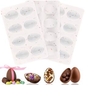 B0gcr63qmn Huakener 3-pc 8-cavity Silicone Egg Molds Pan For Easter Baking And Crafts
