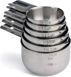 Mc-100 Hudson Essentials Stainless Steel Measuring Cups 6 Piece Set