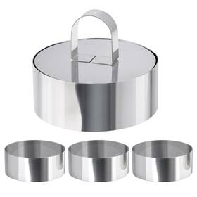 B0f9xzf2zv Hulisen 4 Inch Stainless Steel Round Cake Ring Mold Crumpet Tart Mousse With Pusher Se