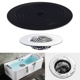 Huntonry 791535451381 2pcs Bathtub Strainer Stopper Kit Shower Drain Hair Catcher With Lar