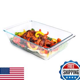B0d4yfdq1w Husanmp Deep Rectangular Clear Glass Baking Dish Pan - Tempered 5.4l Oven Safe