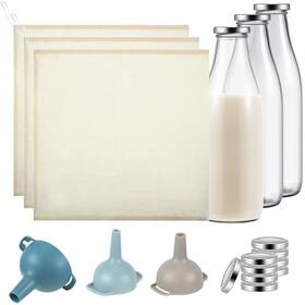 Dun-hushee-99 Hushee 9 Pcs Nut Milk Bag Kit 14 Inch X Cheesecloth Cotton 33 Oz Glass Dun-hushee-99 Hushee 9 Pcs Nut Milk Bag Kit 14 Inch X Cheesecloth Cotton 33 Oz Glass
