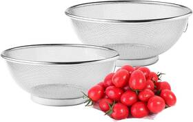 Hzlhzyy 445027677676 2 Pack Stainless Steel Mesh Colander Kitchen Fine Strainer Bowl Straining S