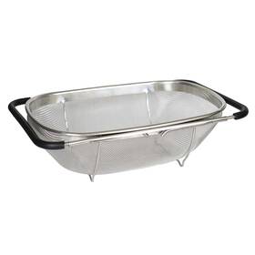 I Kito 669584005810 Over The Sink Colander With Expandable Rubber Grip Handles - Fine Mesh Oval I Kito 669584005810 Over The Sink Colander With Expandable Rubber Grip Handles - Fine Mesh Oval
