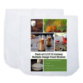 Iaesthete 602105145473 2 Pack - 80 Micron Nut Milk Bag 12x12 Inches Multiple Usage Reusable Food
