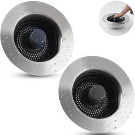 2p-ifsusabs120p-cor01 Ifealclear 2 Pack 3-in-1 Stainless Steel Kitchen Sink Drain Strainer Stopper Pop Up S Inch