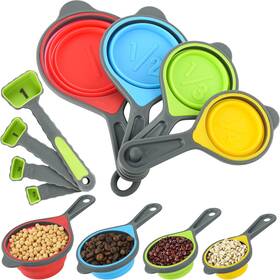 4spoons Iffmyjb Iff1030 Silicone Measuring Cups And Spoons Set 8 Pieces - 4 A01 Color-4cups
