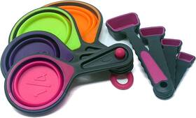 8541975327 Ingeniuso Collapsible Measuring Cups And Nesting Spoons - Adjustable Pack Of 1 Pink