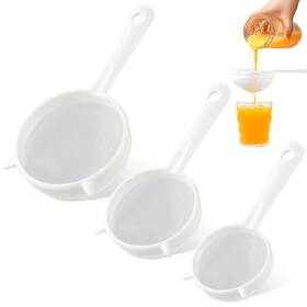 588984 Innohhustle 3 Pcs Plastic Mesh Strainer Set Colander With Handle - Sizes Double Ear Foo